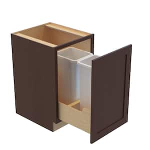 Franklin 18 W in. 24 D in. 34.5 in. H Manganite Stained Plywood Shaker Assembled Trash Can Kitchen Cabinet with 2-Can FH