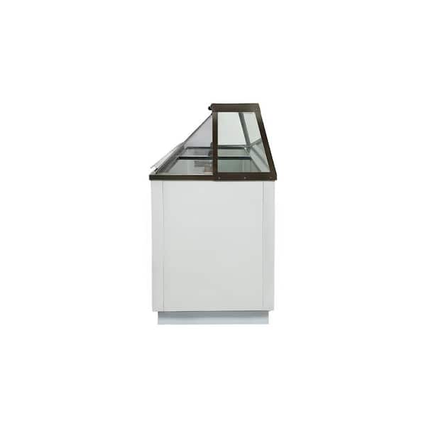 68 in. 22.8 cu. ft.  Auto Defrost Commercial Portable Freezer 12-Tub Deluxe Ice Cream Dipping Cabinet EC66HC in white