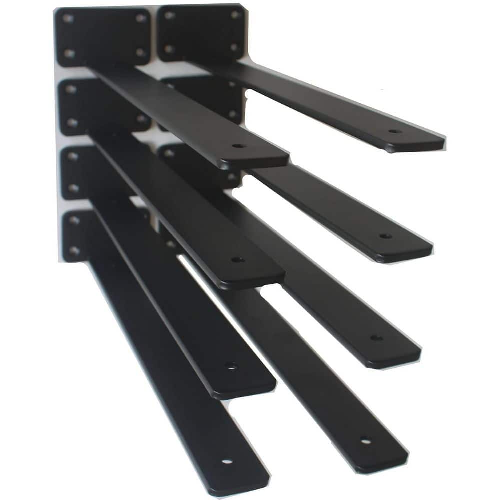 8-Pack 14 in. L Black Iron Shelf Bracket, Floating Shelf Brackets, Rustic Industrial Metal Brackets for Shelf Support price history on PriceWatchPro