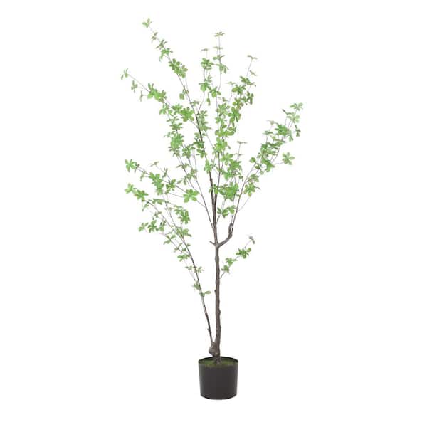 Unbranded Modern Realistic 4 .9 ft. H Artificial Disc Leaf Tree in Pot for Decor Interior Space, Easy Maintenance