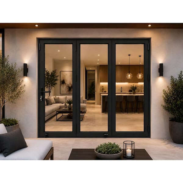 TEZA DOORS Teza B75 Series 96 in. x 80 in. Bifold 3-Panel Aluminum