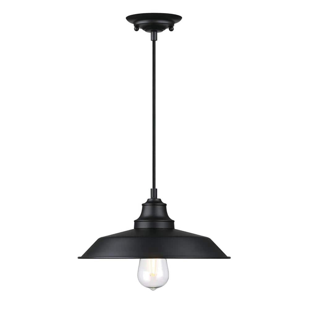 Matte Black Vintage Industrial Metal Pendant Light