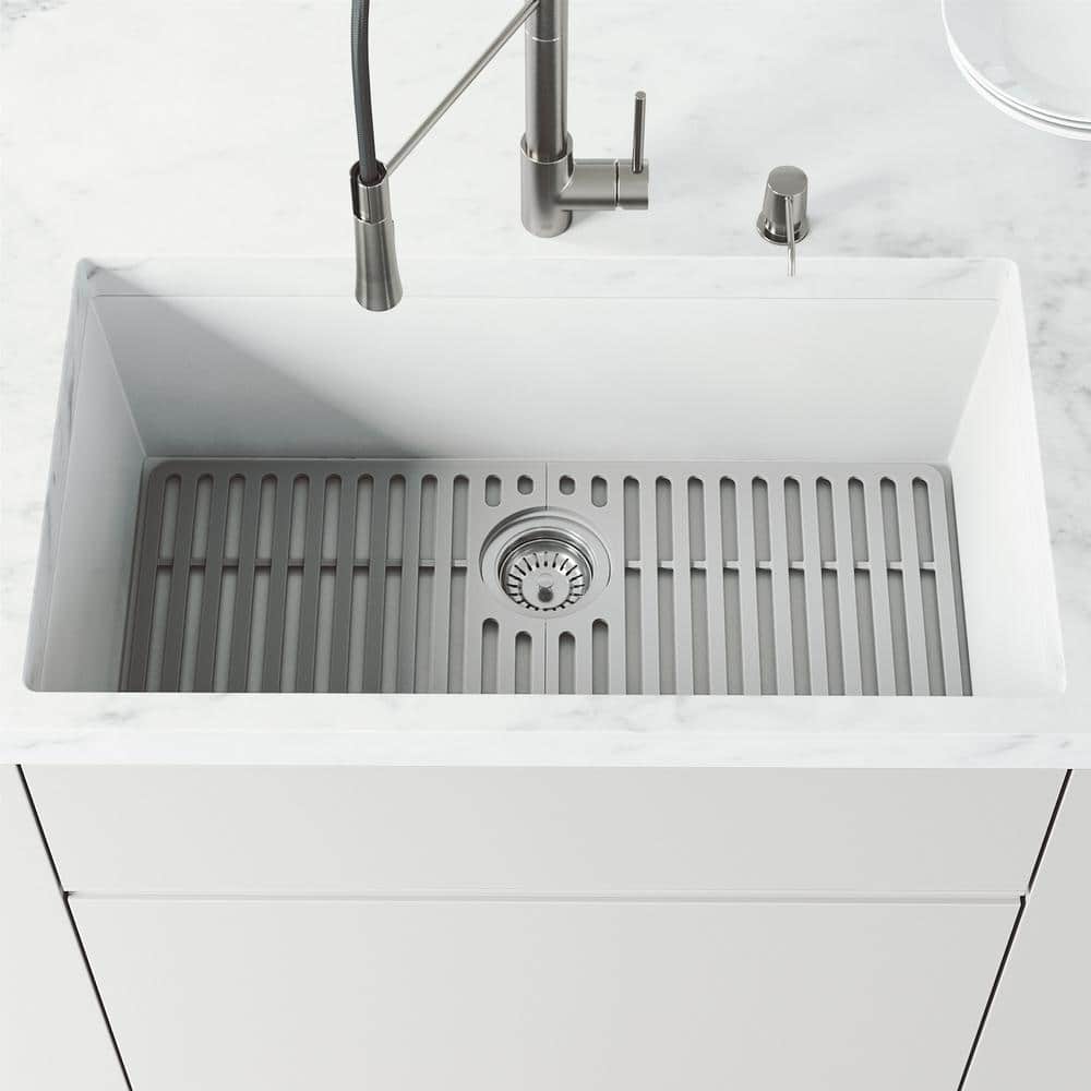 Gray Silicone Kitchen Sink Protective Bottom Grid
