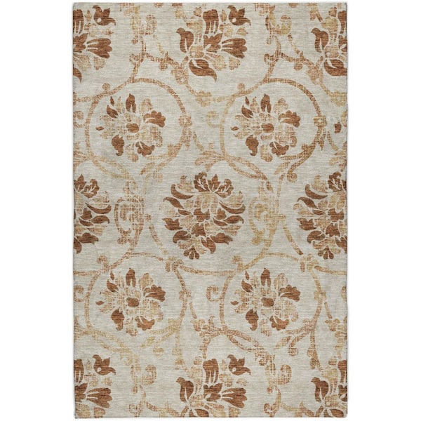 Dream Shag Premium Machine Washable Abstract ADS762 Terracotta 10 ft. x 14 ft. Area Rug