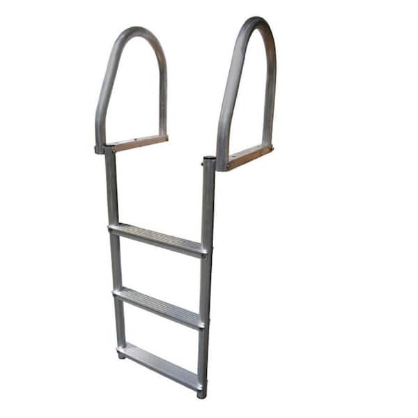 Dock Edge Dock Ladder 3-Step Standard Flip-Up Aluminum Dock Ladder