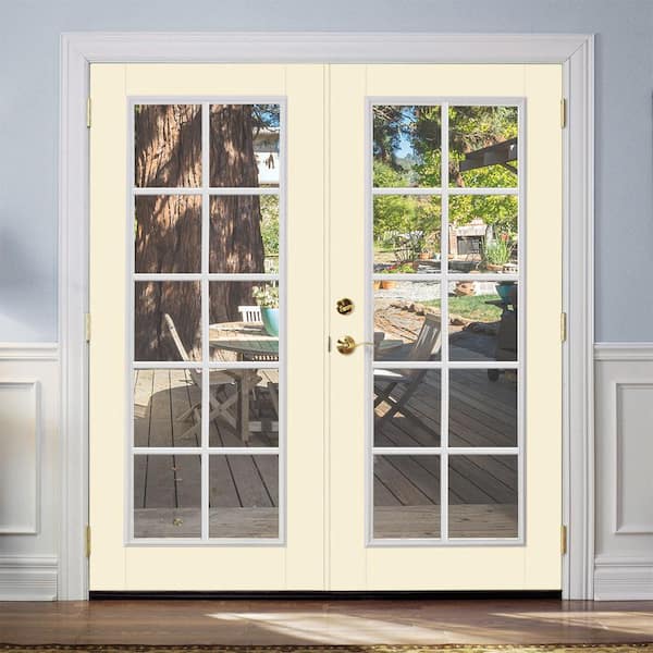 Prehung 10 Lite Primed Steel Patio Door with No Brickmold