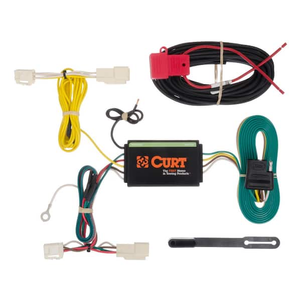 CURT Custom Vehicle-Trailer Wiring Harness, 4-Way Flat Output, Select Lexus LS460 sedan, Quick Electrical Wire T-Connector