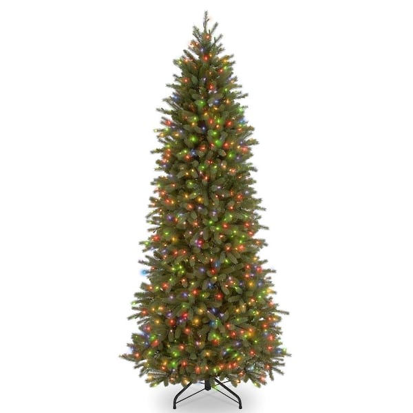 National Tree Company 6.5 ft. Jersey Fraser Fir Pencil Slim Tree with Multicolor Lights