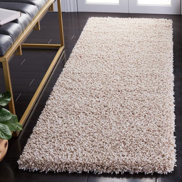 Santa Monica Shag 2 x 13 Beige Solid Runner Rug