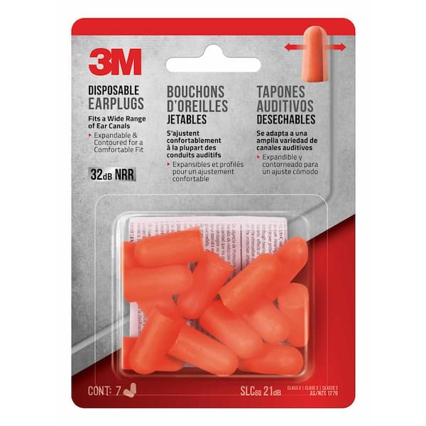 3M Orange Disposable Earplugs (7-Pack) (Case of 20)