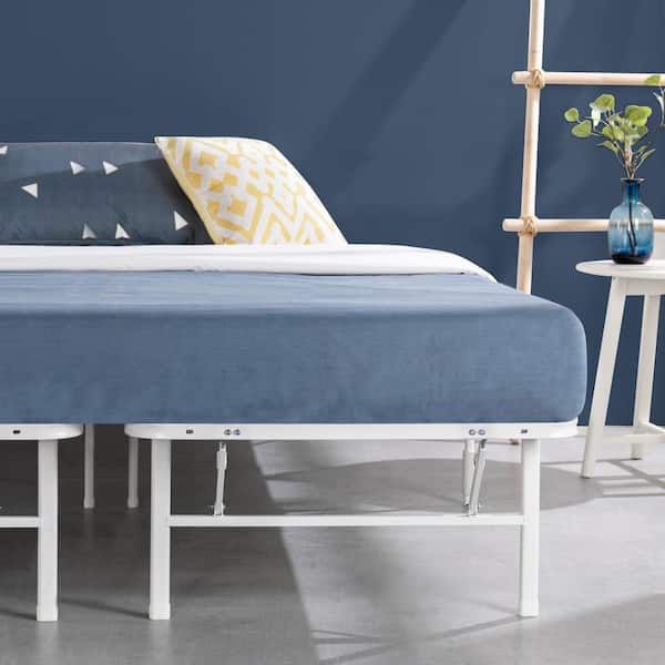 Zinus SmartBase Tool-Free Assembly White King Metal Bed Frame