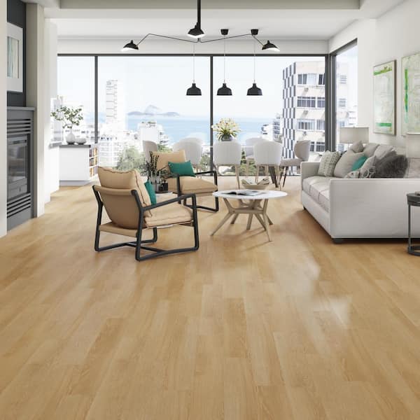 Polished Pro Ultra Thick Golden Glow 20-mil x 6 in. W x 48 in. L Glue Down Waterproof Vinyl Flooring (24 sq. ft. /ctn)