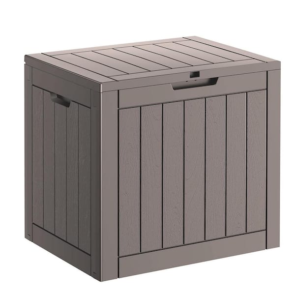 S23　ウールボックス　630x200x160　蓋付き Tozey Cube 32 Gal. Polypropylene Black Deck Box with Rattan