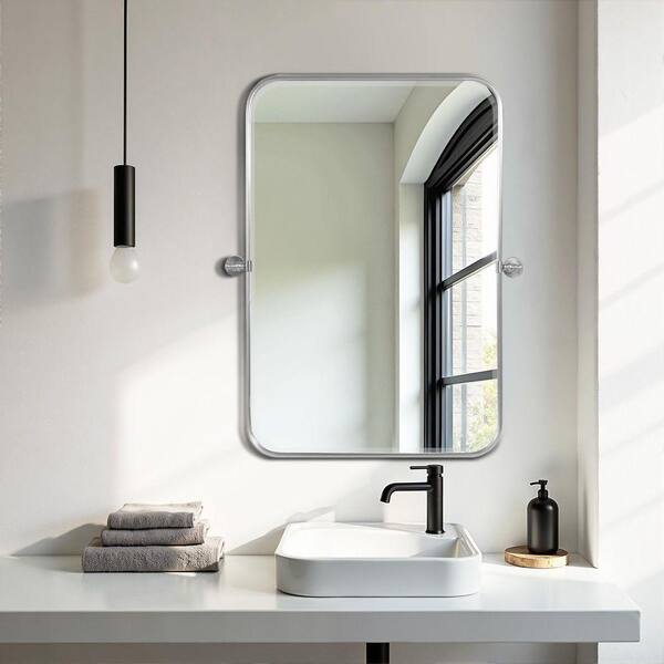 PexFix Silver 24 in. W x 31 in. H Modern Rectangle Metal Framed