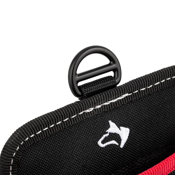 Husky 5 in. 3-Pocket Clip On Tool Belt Pouch, Red/Black
