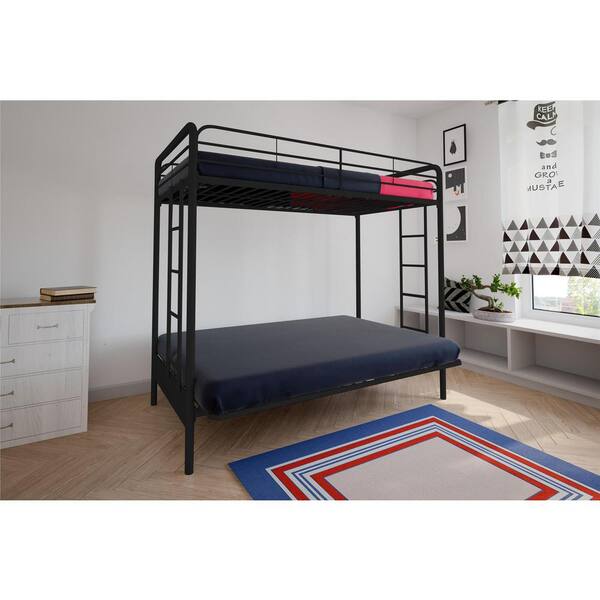 Dhp Easton Black Metal Twin Over Futon, Best Bunk Bed With Futon
