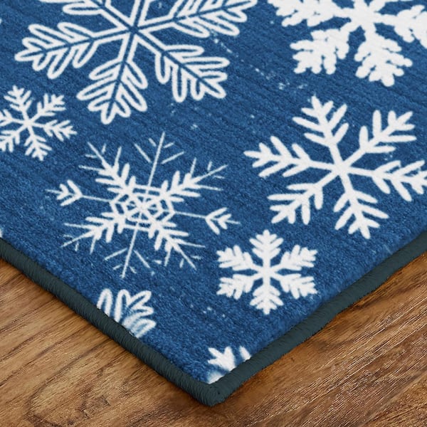 Winter Snowflake Christmas Red Area Rugs, Bedroom Living Room Rug Non-Slip Rubber  Backing for Room Living Room Office Dining Indoor Outdoor Hallway,2ft x 4ft  in 2023