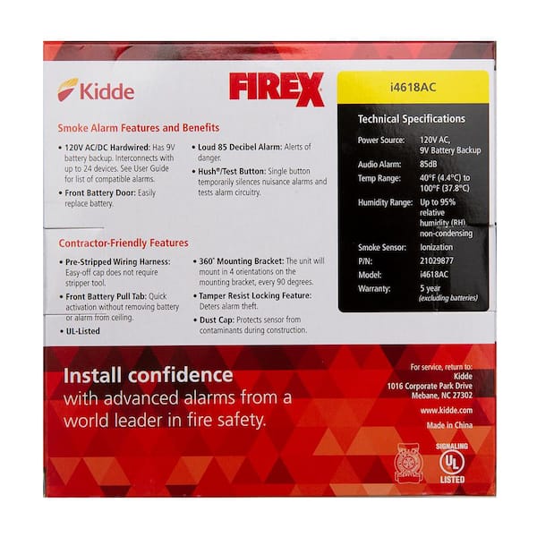 MANUFACTURED 12//15//2020 KIDDE i4618 Firex Hardwired Smoke Alarm