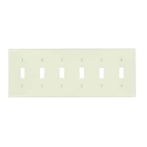 Almond 6-Gang Toggle Wall Plate (1-Pack)
