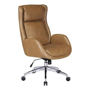 Blanchard Faux Leather Adjustable Height Office Chair in Nutmeg