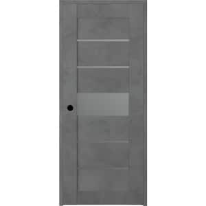 Vona 07-06 36 in. x 80 in. Right-Handed 5-Lite Frosted Glass Solid Core Dark Urban Wood Single Prehung Interior Door
