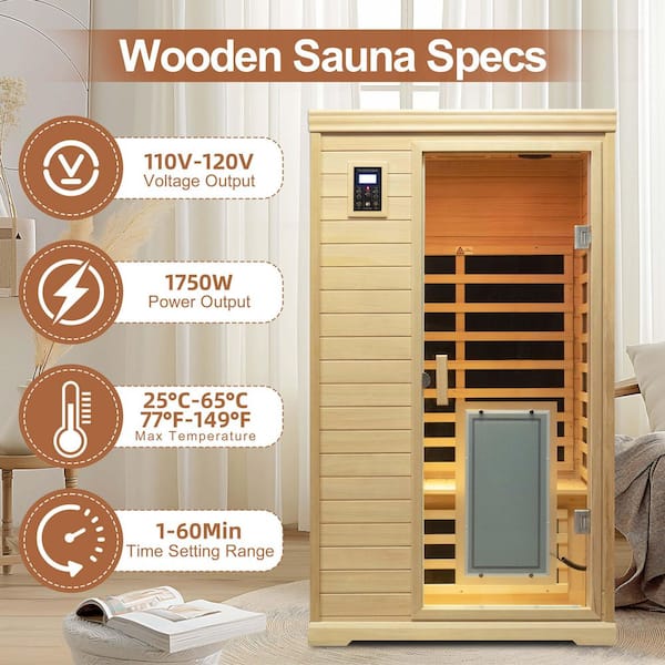 Spygo Moray 2-Person Indoor Far-Infrared Sauna in Hemlock with