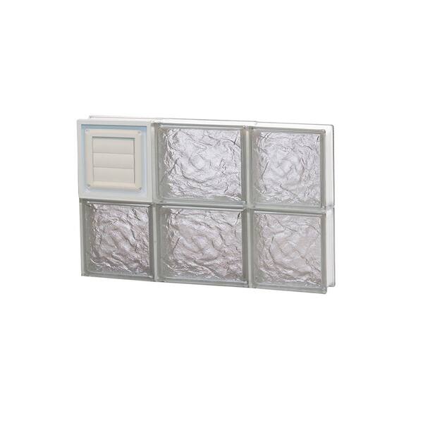 Clearly Secure 19.25 in. x 11.5 in. x 3.125 in. Frameless Ice Pattern Glass Block Window with Dryer Vent