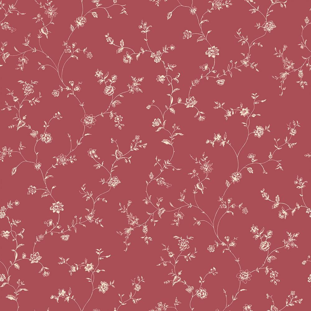 Miniatures 2 Red/White Floral Trail Matte Finish NonPasted Vinyl on