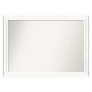 Craftsman White 43 in. x 31 in. Custom Non-Beveled Satin Wood Framed Bathroom Vanity Wall Mirror
