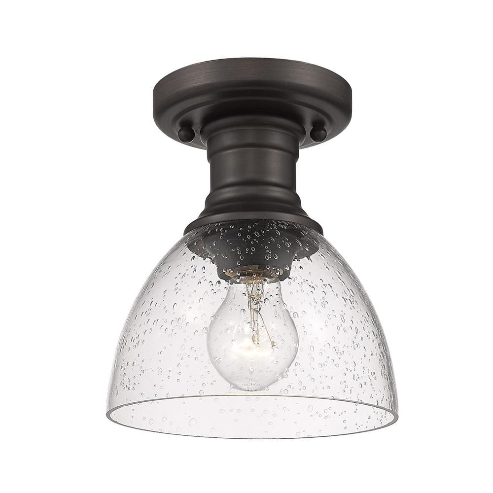 Hines 7.75 in. 1-Light Rubbed Bronze Semi-Flush Mount price history on PriceWatchPro