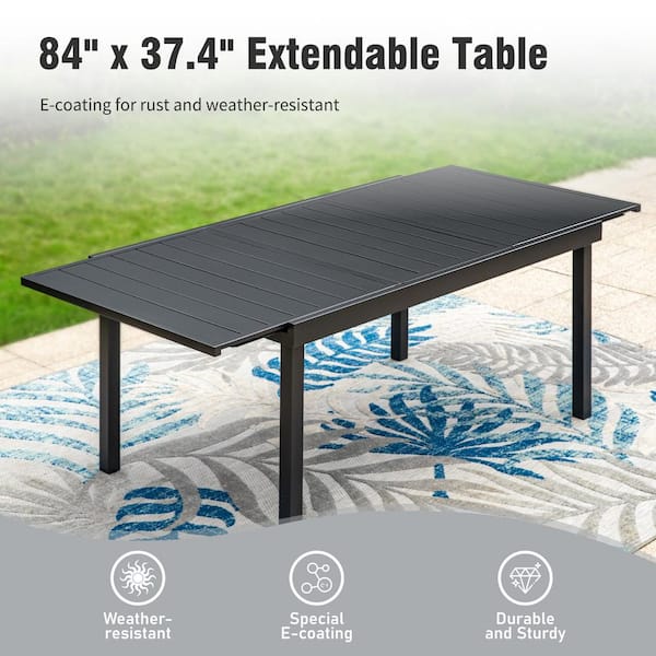 9-Piece Metal Outdoor Patio Dining Set with Stackable Chairs