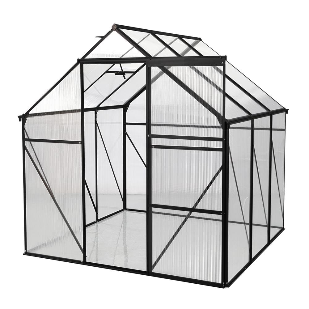 6 ft. W x 6 ft. D x 6 ft. Outdoor Walk-In Polycarbonate Greenhouse with Adj