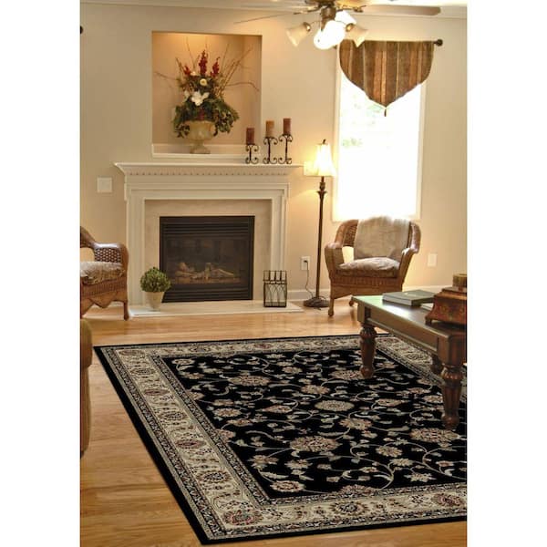 Jewel Marash Black 7 ft. x 9 ft. Area Rug