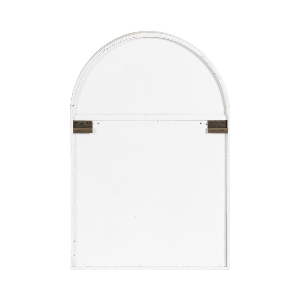 Arched White and Black Wood Floating Wall Cabinet