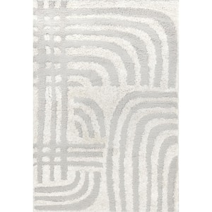 Maureen Modern Shag Beige 4 ft. x 6 ft. Area Rug