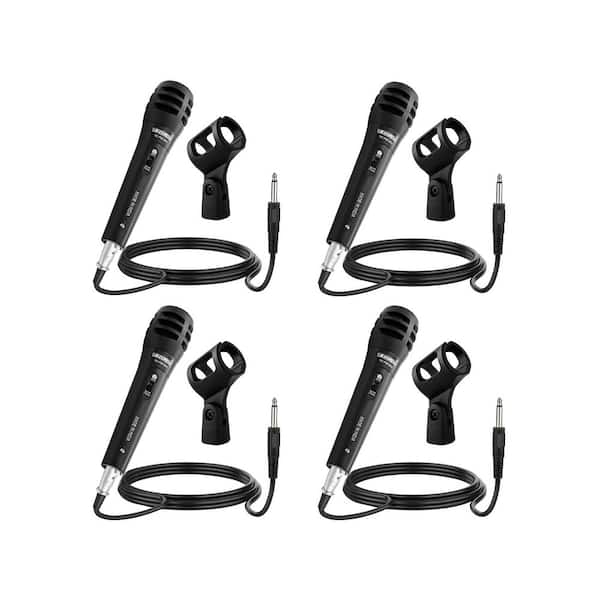 Type No. 6 Black Dynamic Vocal Handheld Microphone with ON Off Switch/7 ft. Detachable Cable (4-Pack)