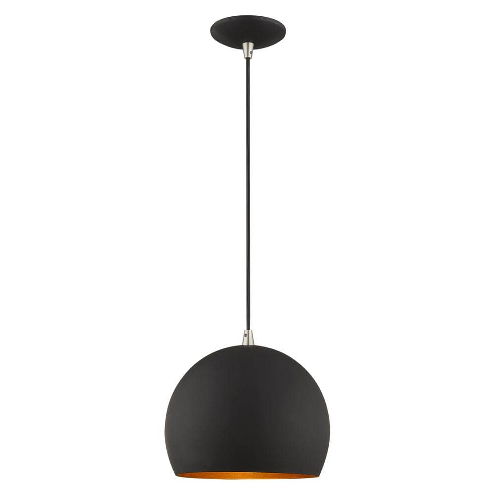 Livex Lighting Metal Shade Mini Pendants 1 Light Black Mini Pendant ...