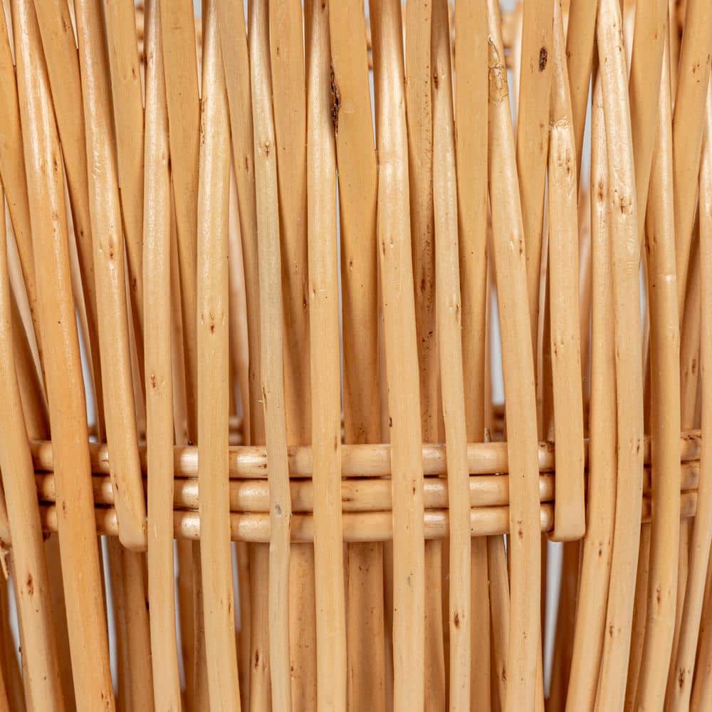 Natural Handwoven Willow Waste Basket with Removable Liner