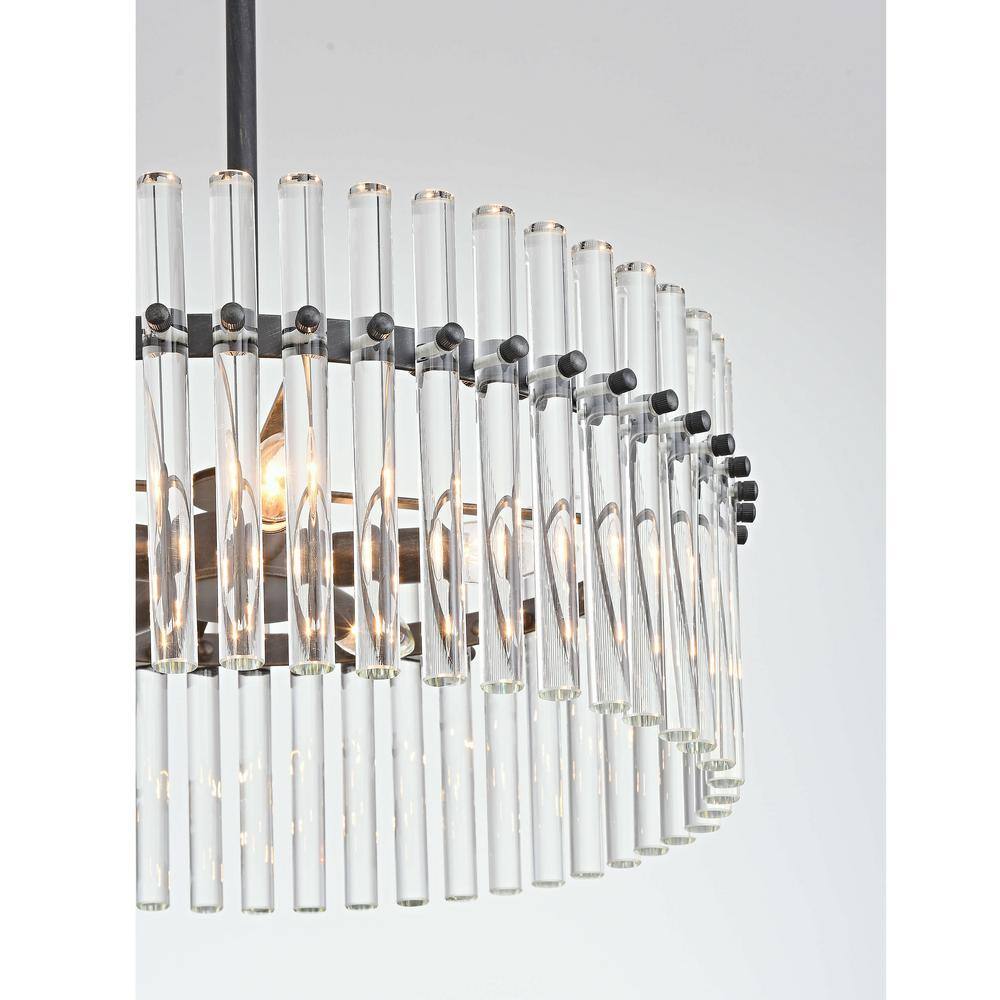 Casandra Antique Black Crystal Chandelier with Adjustable Height