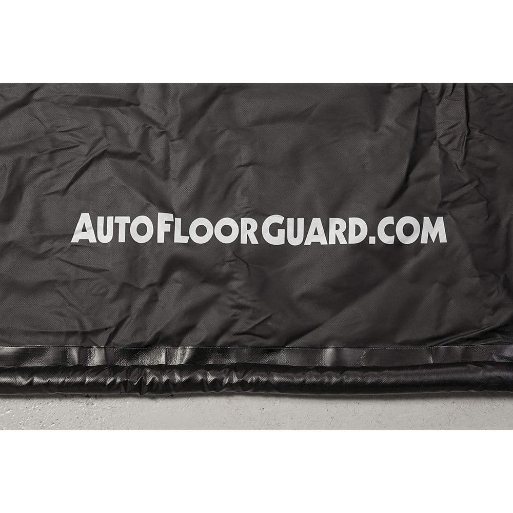Black PVC Garage Containment Mat with Squeegee, 7.9' x 16'