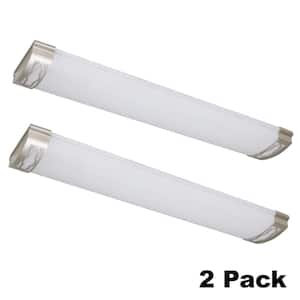 Moroccan 48 in. x 10 in. Satin Nickel 4000 Lumens CCT Selectable LED Flush Mount Ceiling Light (2-Pack)