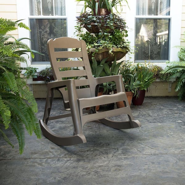 Unbranded Big Easy Plastic Outdoor Rocking Chair Mushroom