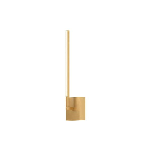 KUZCO Pandora 18-in 1 Light 15-Watt Brushed Gold Integrated LED Wall Sconce
