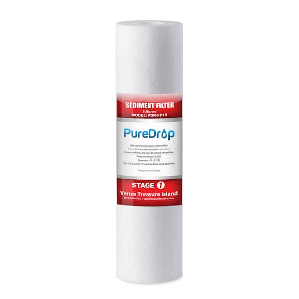 PureDrop High-Quality 10 in. x 2.5 in. Sediment Water Filter Replacement Cartridge, Multi-Layer