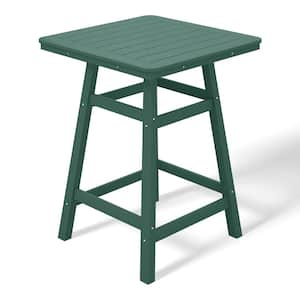 Laguna 30 in. Square HDPE Plastic Counter Height Outdoor Dining High Top Bar Table in Dark Green