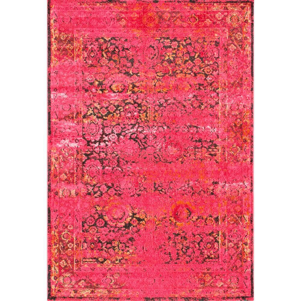 nuLOOM Shuler Vintage Cherry Pink 8 ft. x 11 ft. Area Rug KKCB08A