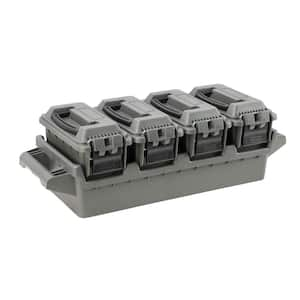 1 gal. Mini Dry Storage Box 4-Piece Set with Carry Tray in OD Green