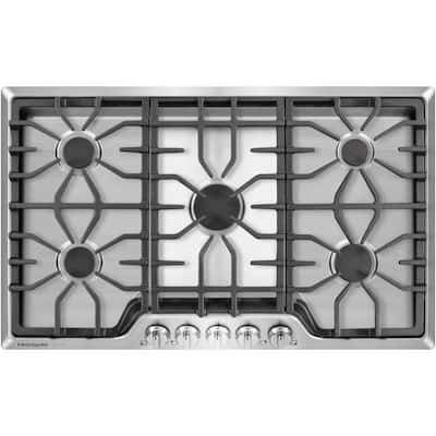 36 in. Gas Cooktop in Stainless Steel with 5 Burners