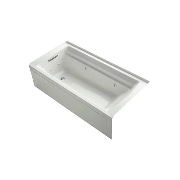 KOHLER Archer 72 in. x 36 in. Left Drain Rectangular Alcove Whirlpool Bathtub with Integral Apron in Dune