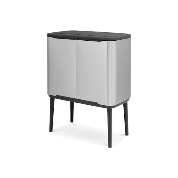Brabantia Bo 9 Gallon Dual Compartment Matte Steel Fingerprint